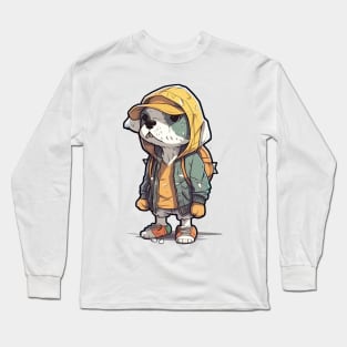 A cute dog wearing street fashion Long Sleeve T-Shirt